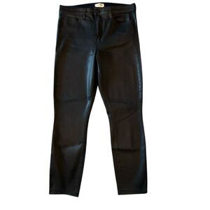 L'Agence High Rise Stretch Coated Margot Ankle Skinny Pants Black Size 31